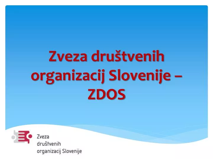 zveza dru tvenih organizacij slovenije zdos