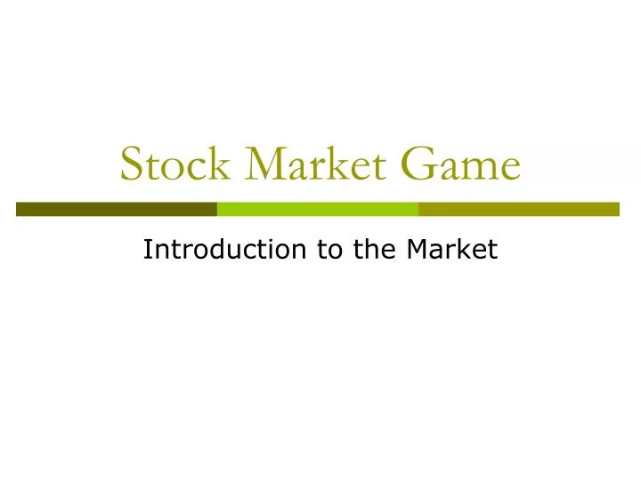 stock market game