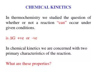 CHEMICAL KINETICS