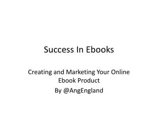 Success In Ebooks