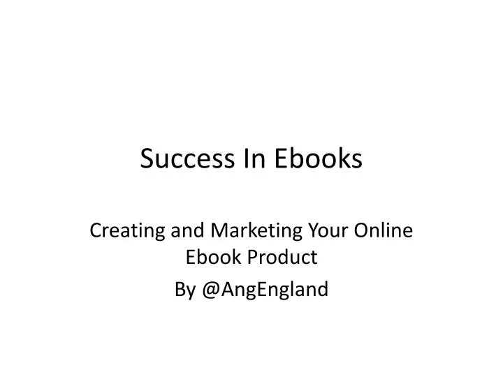 success in ebooks
