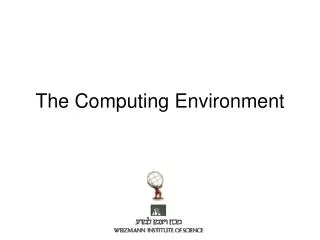 The Computing Environment