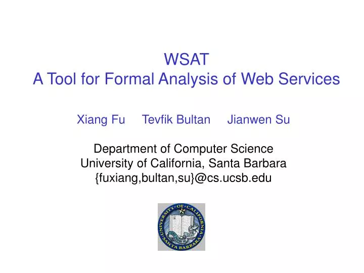 wsat a tool for formal analysis of web services