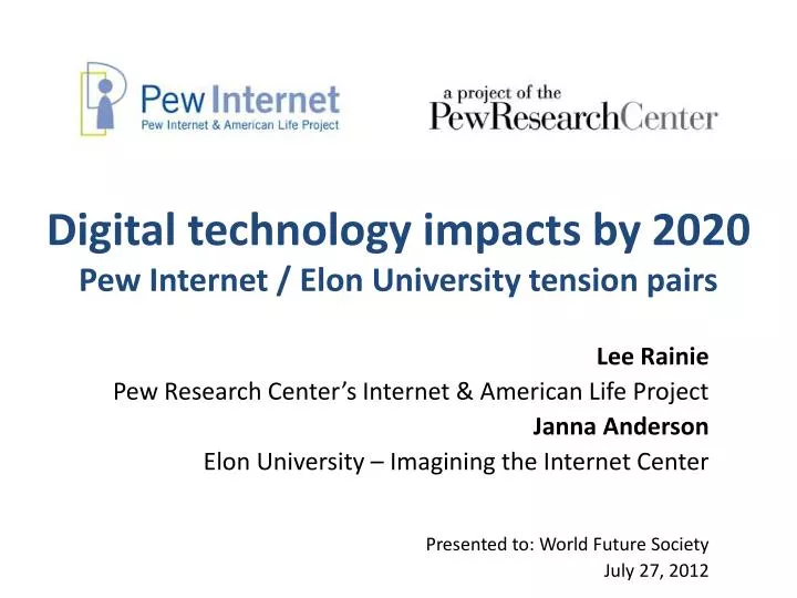 digital technology impacts by 2020 pew internet elon university tension pairs