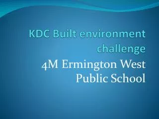 KDC Built environment challenge