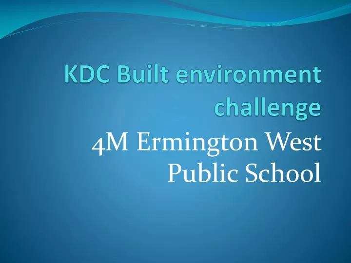 kdc built environment challenge