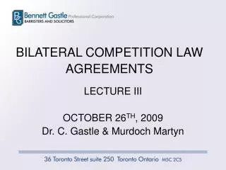 BILATERAL COMPETITION LAW AGREEMENTS