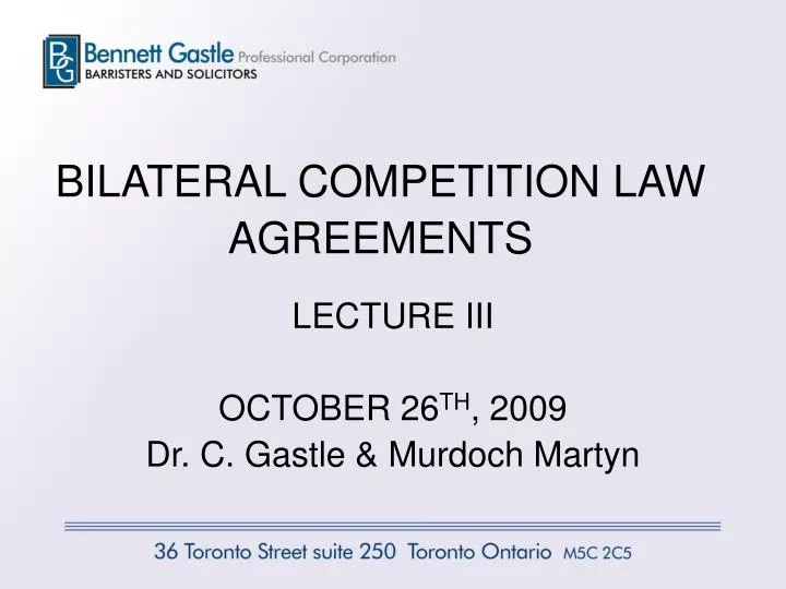 bilateral competition law agreements