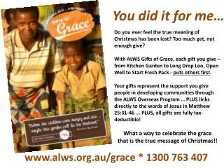 alws.au/grace * 1300 763 407