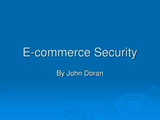 E-commerce Security