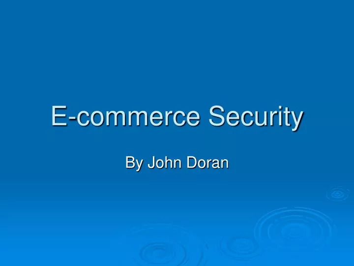 e commerce security