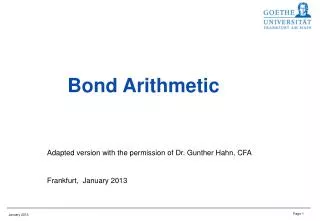 Bond Arithmetic