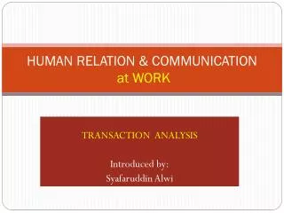 human relation communication at work