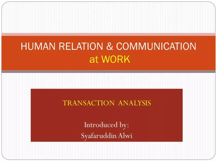 human relation communication at work