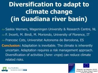 Diversification to adapt to climate change (in Guadiana river basin)