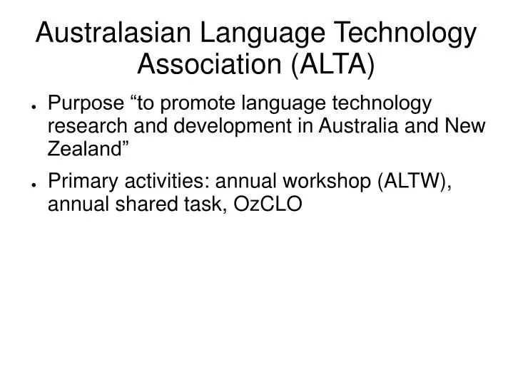 australasian language technology association alta