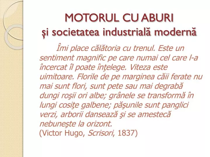 motorul cu aburi i societatea industrial modern