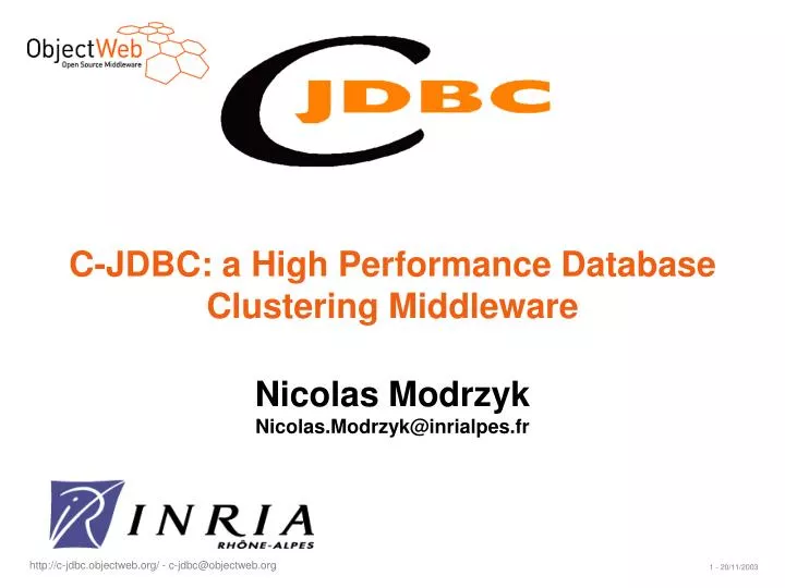 c jdbc a high performance database clustering middleware