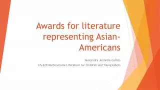 Awards for literature representing Asian-Americans
