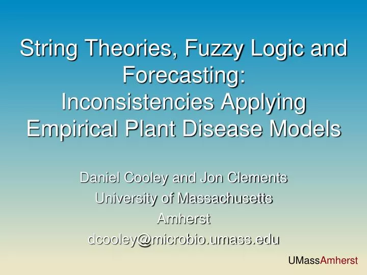 string theories fuzzy logic and forecasting inconsistencies applying empirical plant disease models