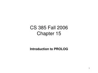 CS 385 Fall 2006 Chapter 15