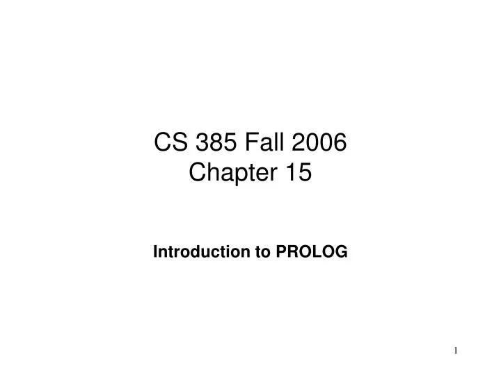 cs 385 fall 2006 chapter 15