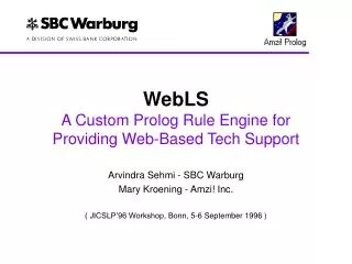 WebLS A Custom Prolog Rule Engine for Providing Web-Based Tech Support