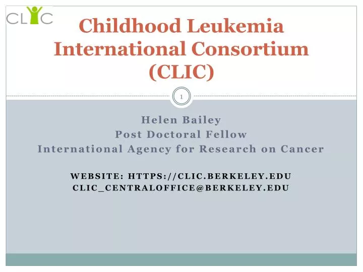 childhood leukemia international consortium clic