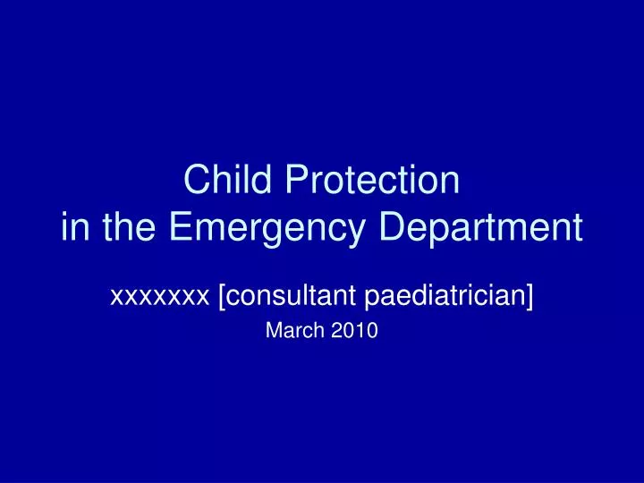child protection in the emergency department