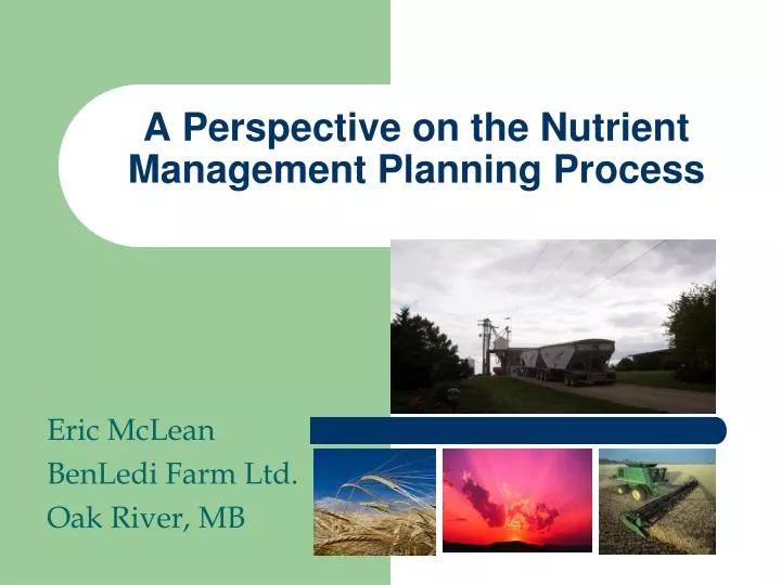 a perspective on the nutrient management planning process