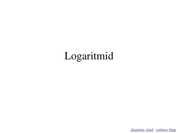 logaritmid