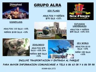 six flags adultos y ni os 70 dls 10