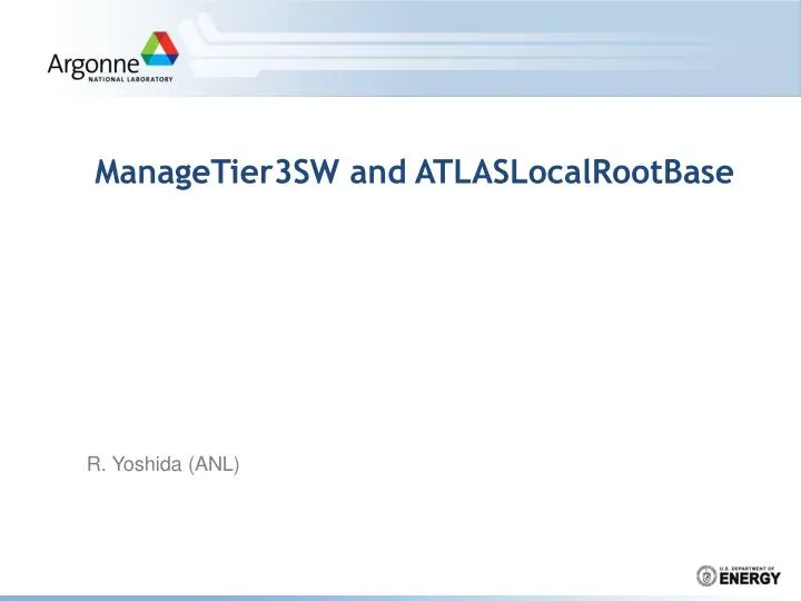 managetier3sw and atlaslocalrootbase