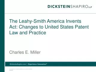 The Leahy-Smith America Invents Act: Changes to United States Patent Law and Practice