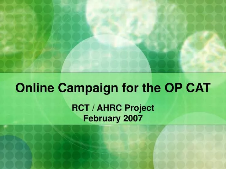 online campaign for the op cat