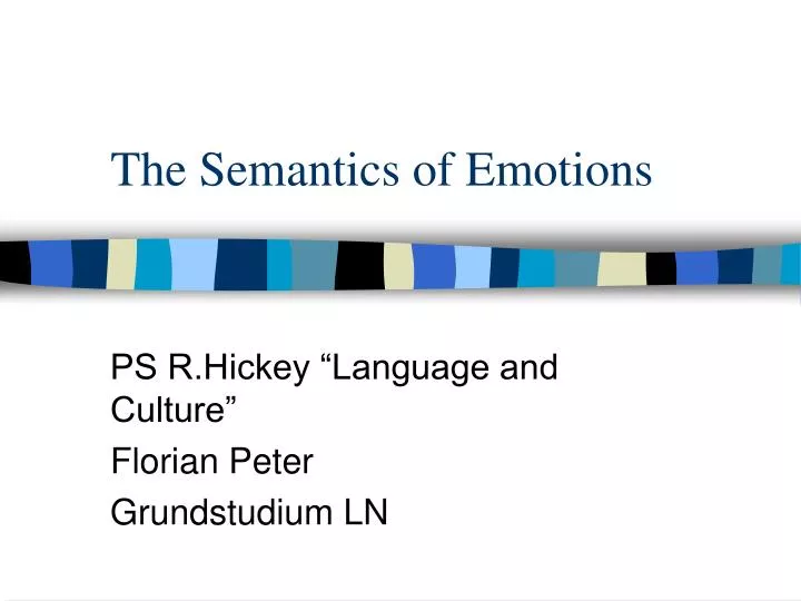 the semantics of emotions
