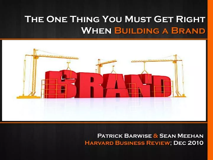 the one thing you must get right when building a brand