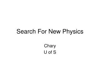 Search For New Physics