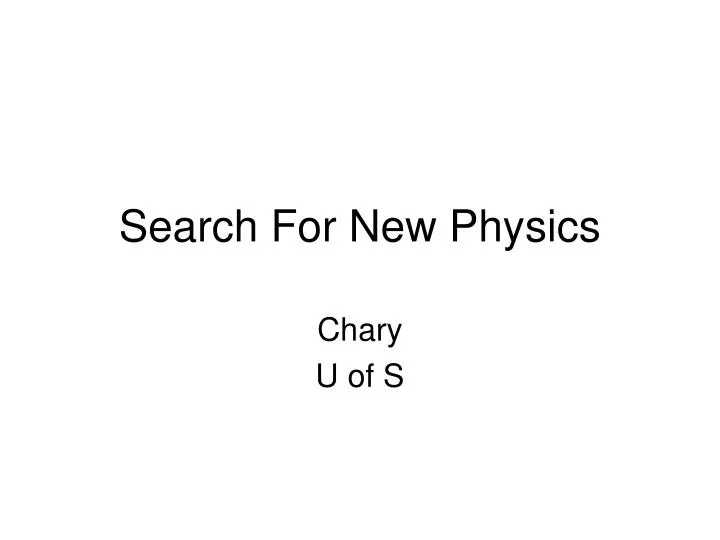 search for new physics