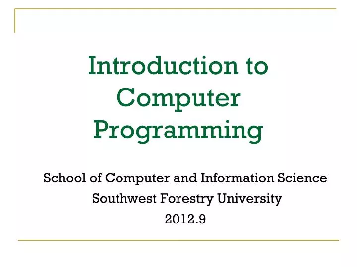 school of computer and information science southwest forestry university 2012 9