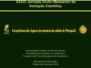 Universidade Federal do Rio de Janeiro Faculdade de Arquitetura e Urbanismo