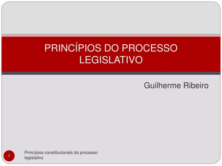 princ pios do processo legislativo