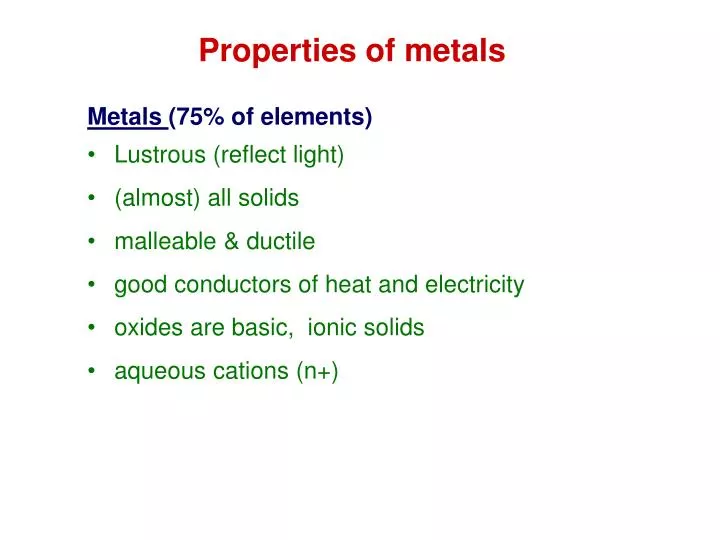 properties of metals