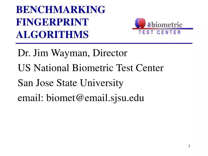 benchmarking fingerprint algorithms