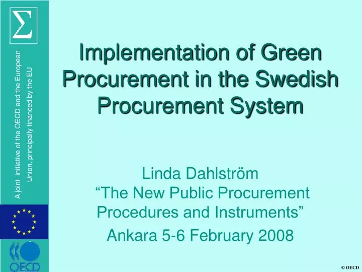 implementation of green procurement in the swedish procurement system