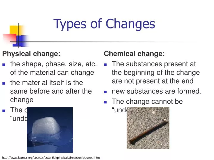 types of changes