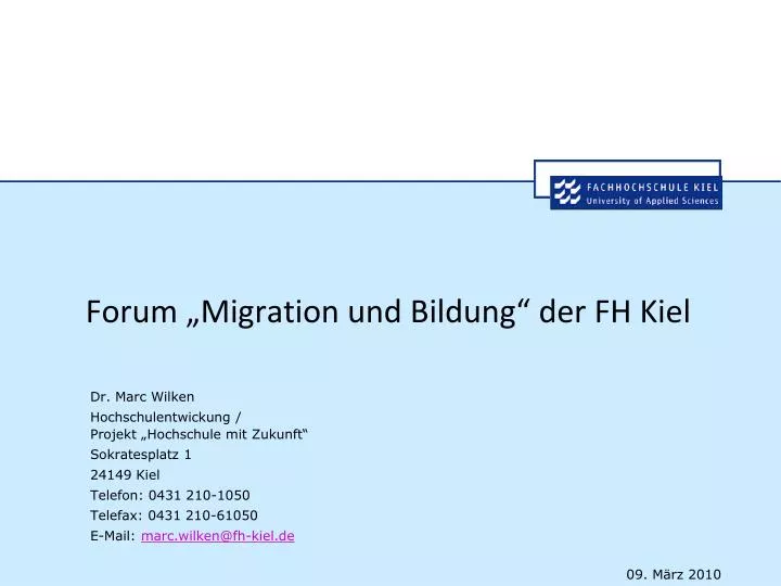 forum migration und bildung der fh kiel