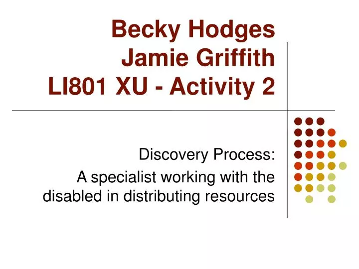 becky hodges jamie griffith li801 xu activity 2