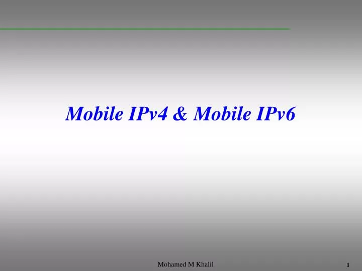 mobile ipv4 mobile ipv6
