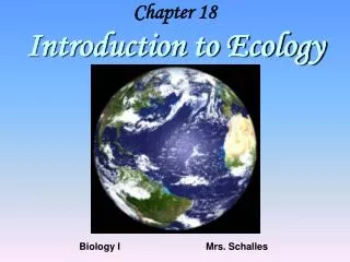 Chapter 18 Introduction to Ecology
